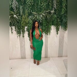 Vibrant Green Halter Dress